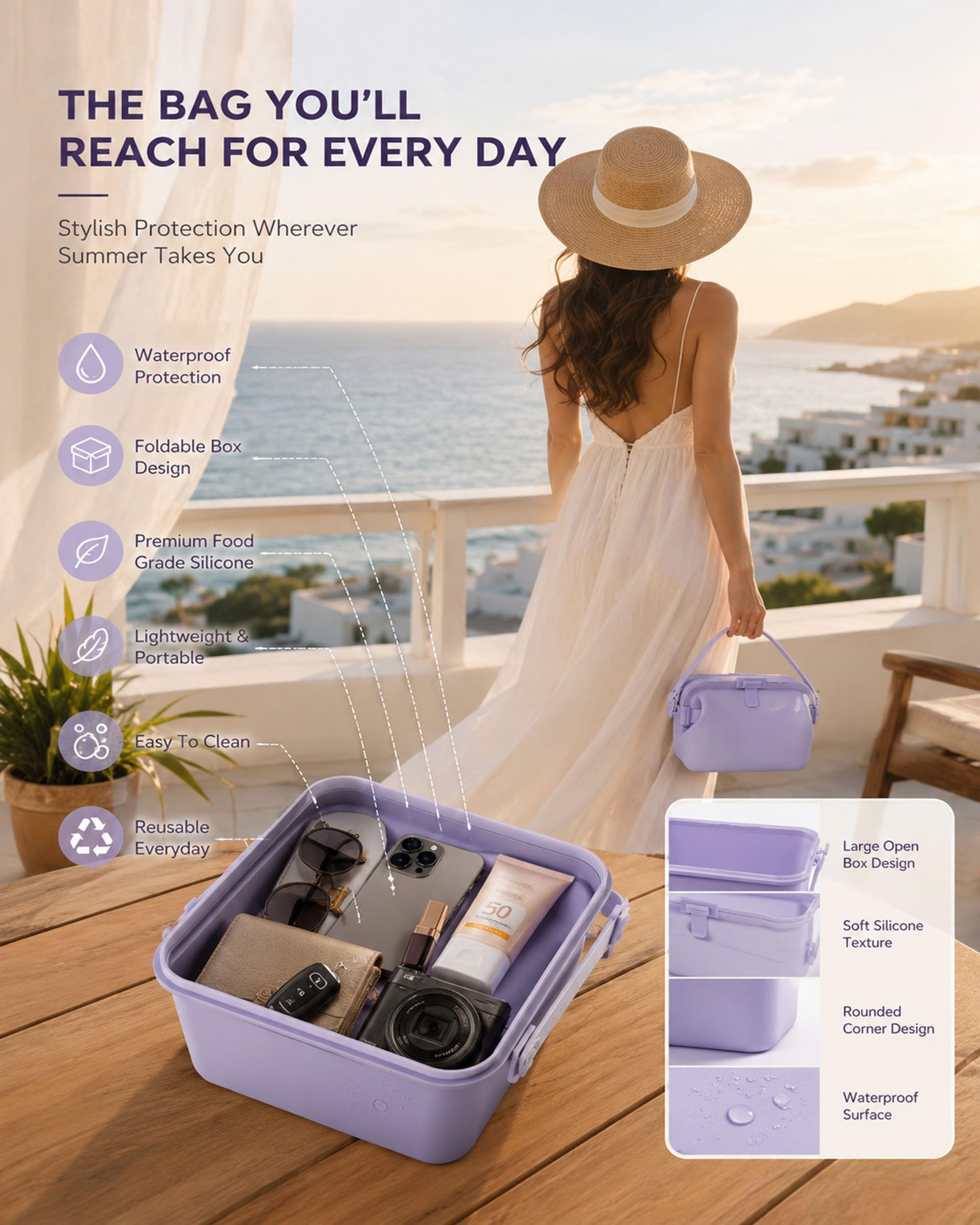 Women's Waterproof Beach Tote Bag | Foldable, Sandproof & Heat-Resistant