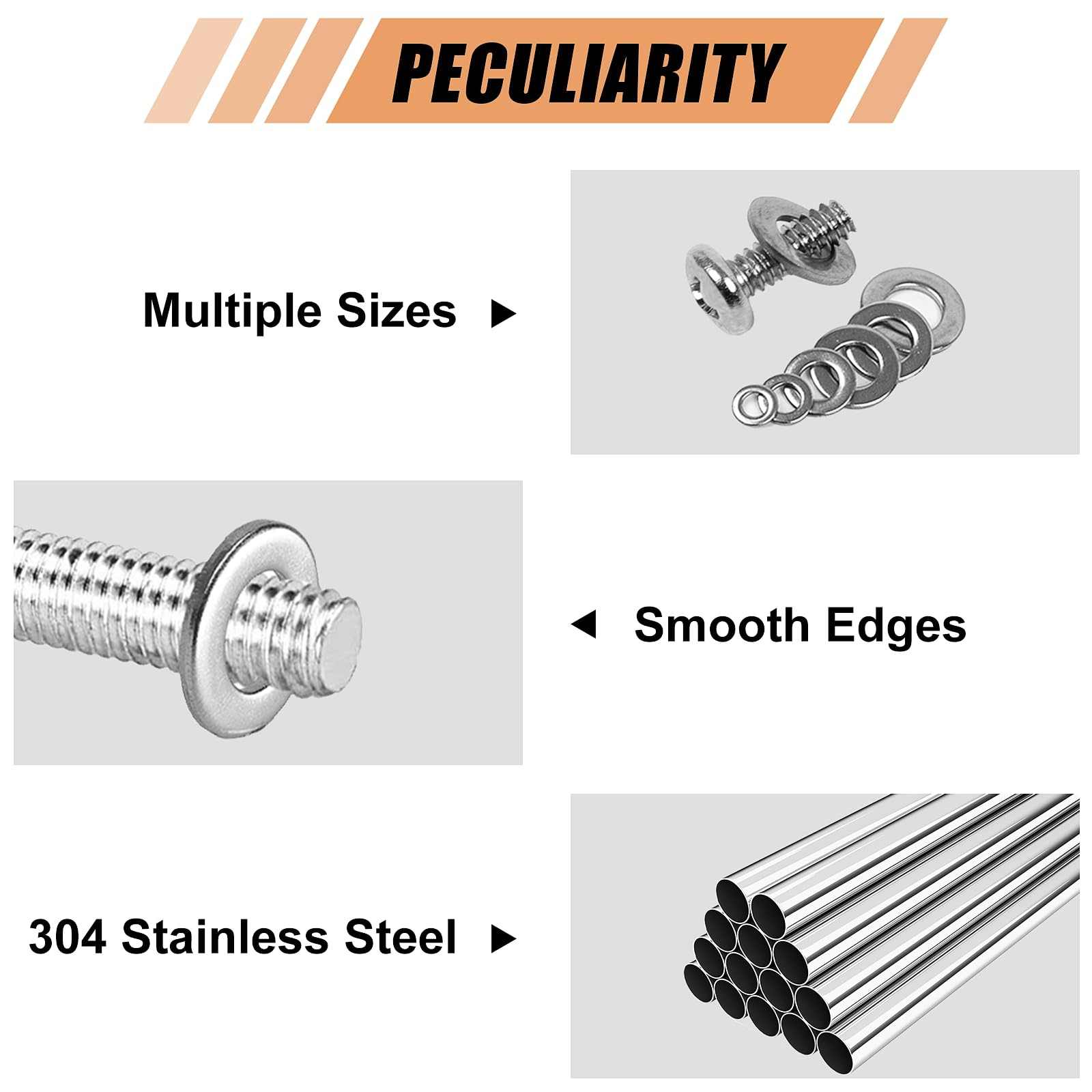 Professional 900-Piece 304 Stainless Steel Flat Washer Assortment