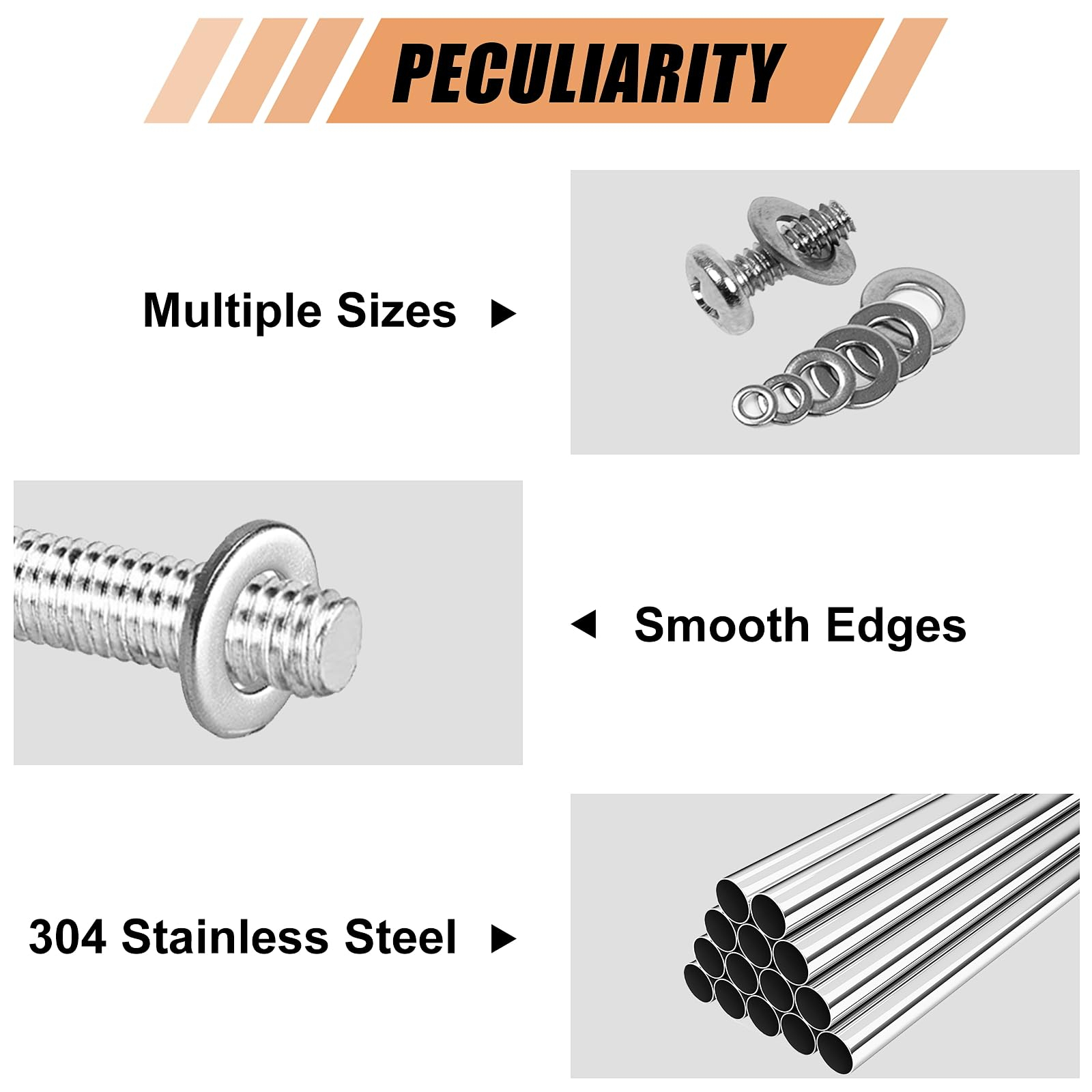 Professional 900-Piece 304 Stainless Steel Flat Washer Assortment