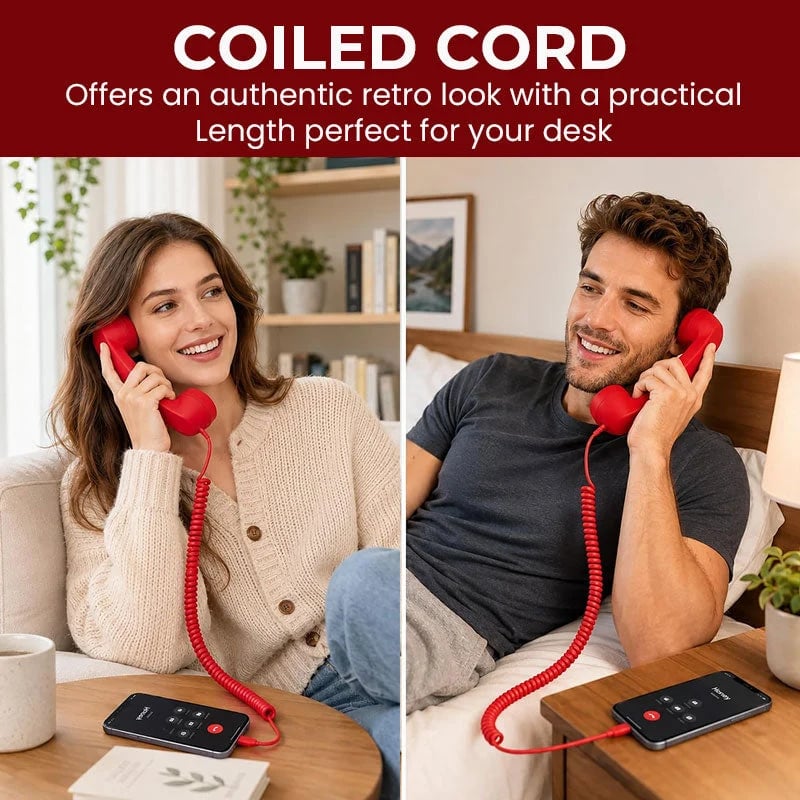 Retro Telephone Handset for Type-C Phones