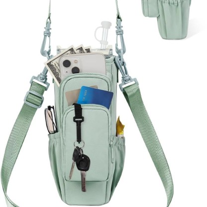 Water Bottle Carrier Bag for 40oz Tumbler – Insulated Crossbody Holder