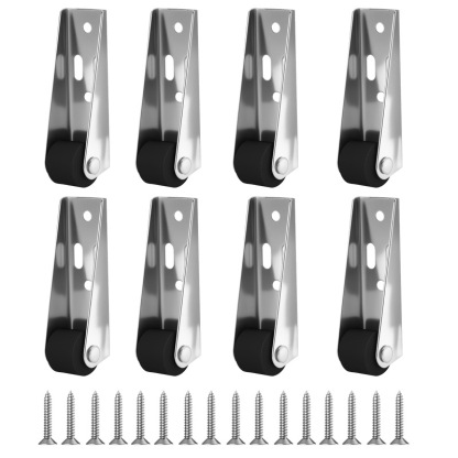 4-Pack Low-Profile Door Repair Casters | Quiet Nylon & Steel Fixed Wheels