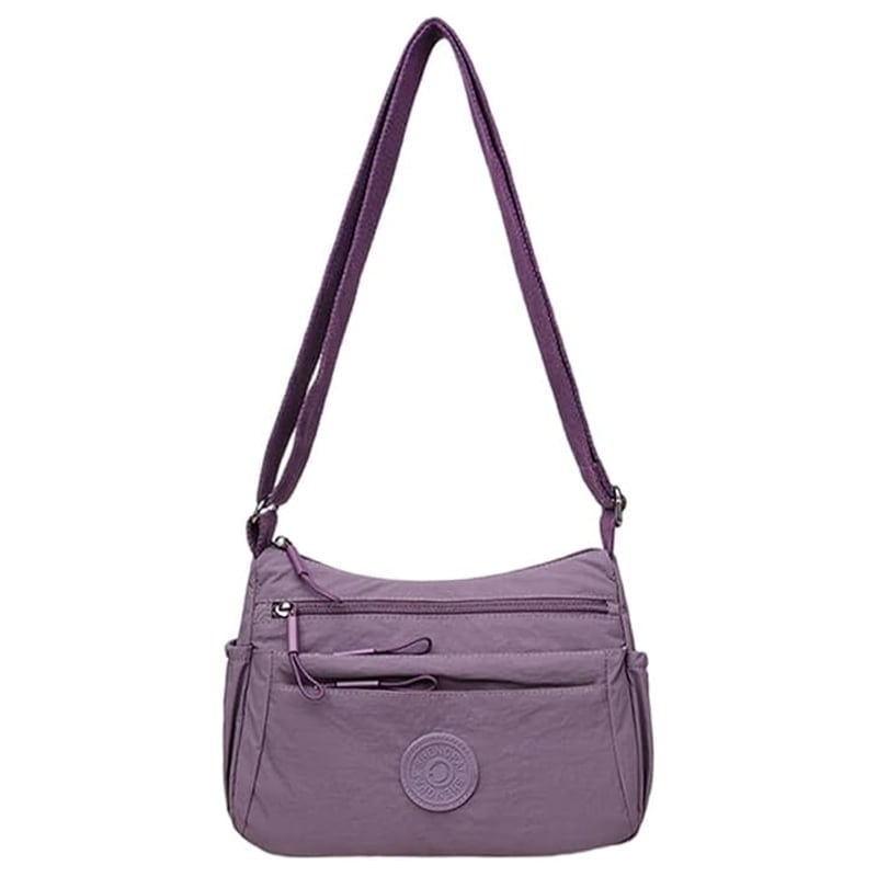 Solid Color Fashionable Multi-pocket Zipper Crossbody Bag