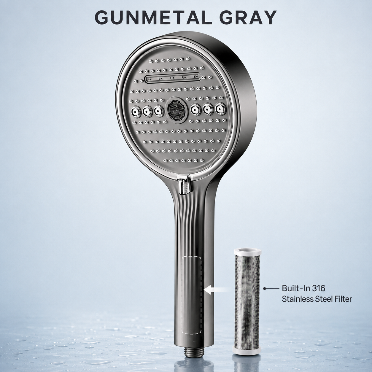 6-Mode High-Pressure Handheld Shower Head – Spa-Like Comfort at Home