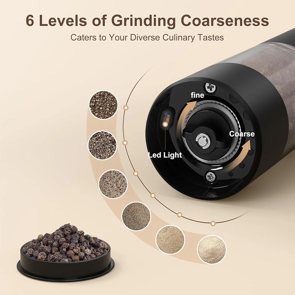 Rechargeable Automatic Adjustable Electric Pepper Grinder