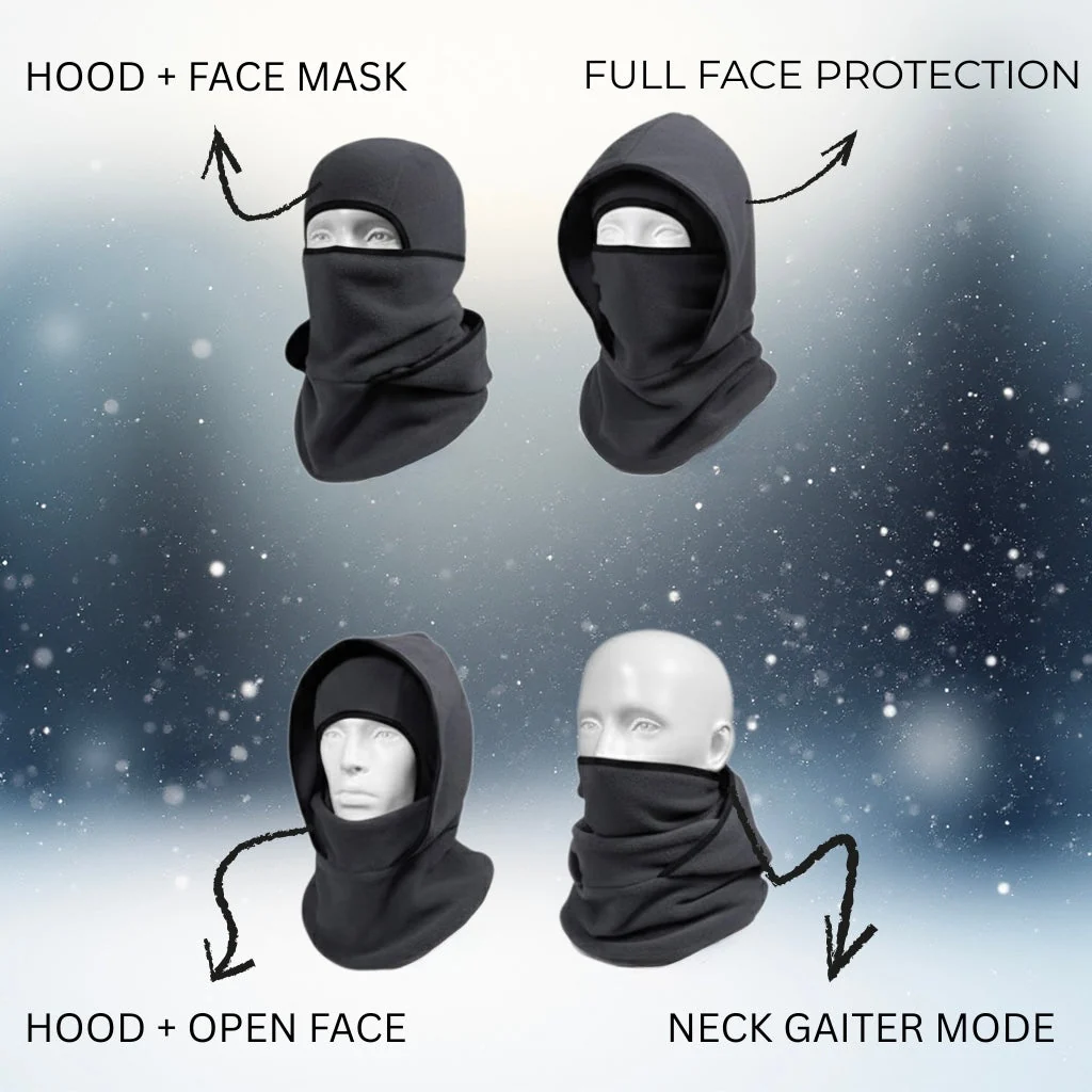 3-in-1 Winter Balaclava – Windproof Hat, Face Mask & Neck Warmer