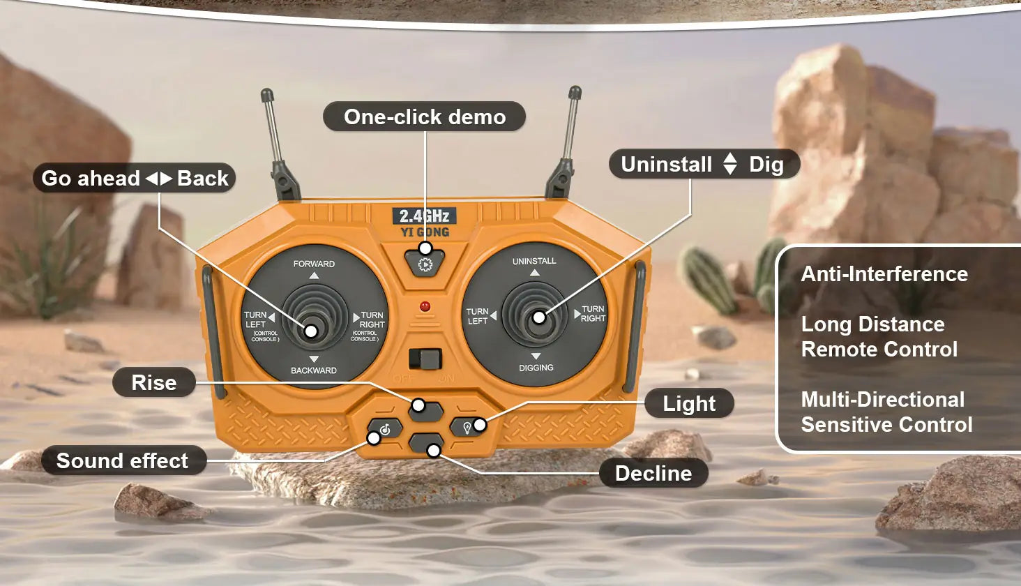 2.4GHz RC construction vehicle remote control
