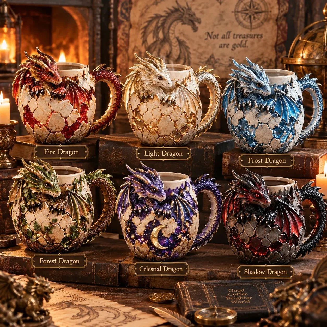 Dragon Egg Fantasy Sculpted Mug | 14oz Resin Coffee Cup for Dragon Lovers