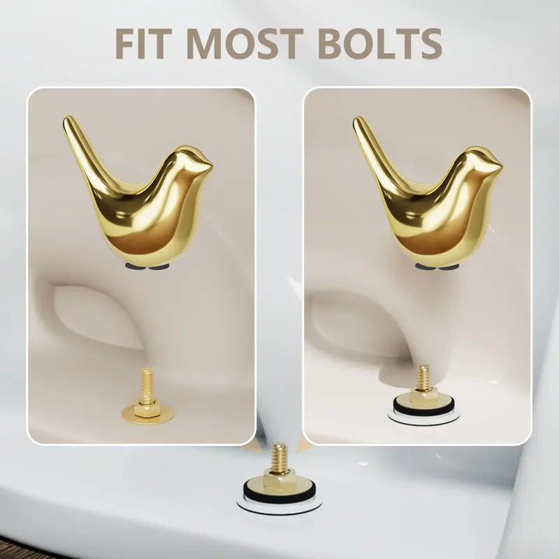 2 Pcs Ceramic Bird Toilet Floor Bolt Caps