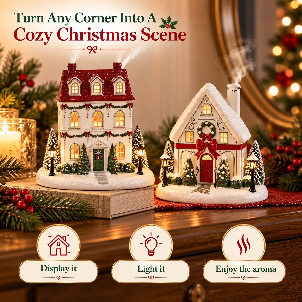 Christmas house diffuser home decorating scene