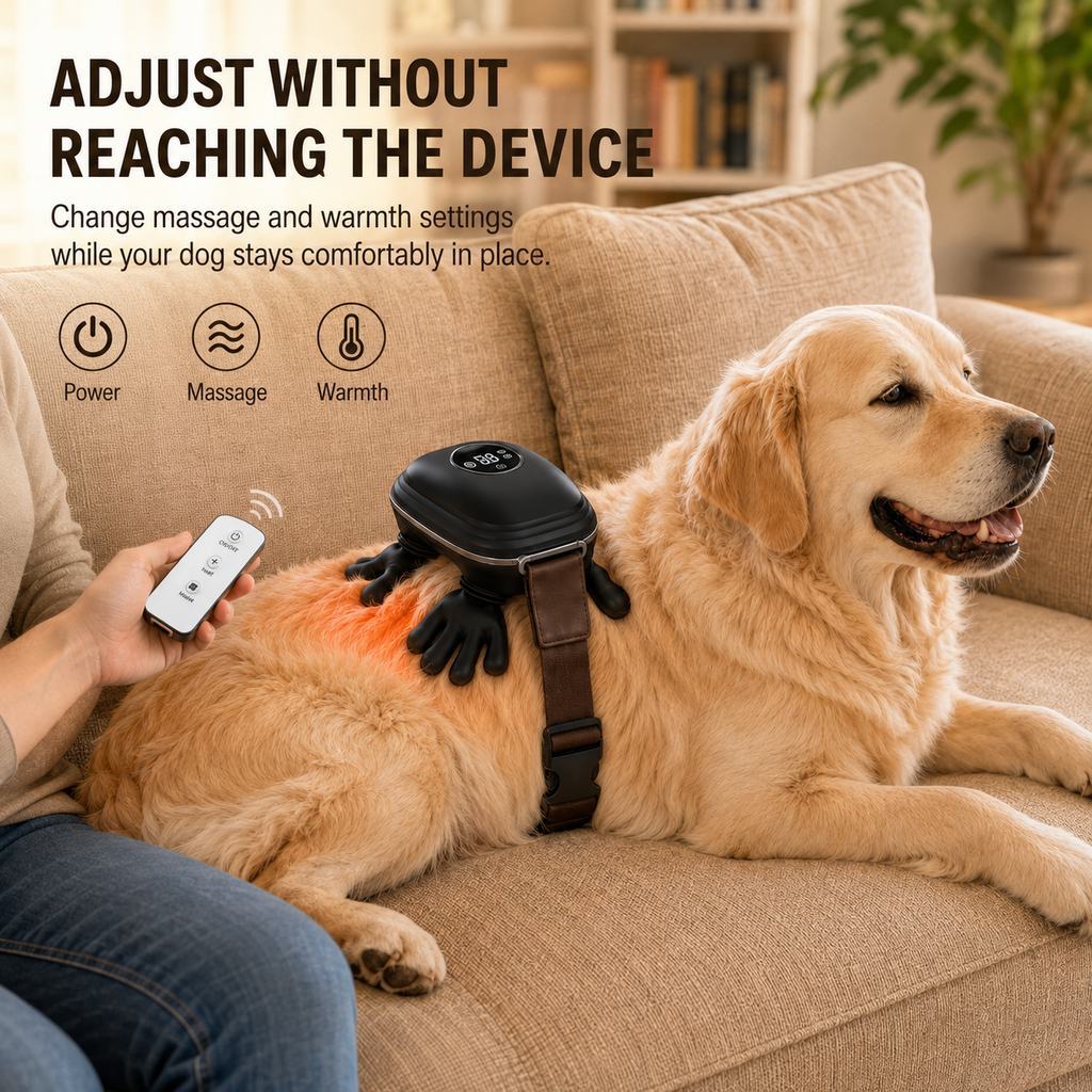 Hands-Free Dog Massager with Heat – Bionic Kneading for Post-Walk Relaxation & Everyday Comfort