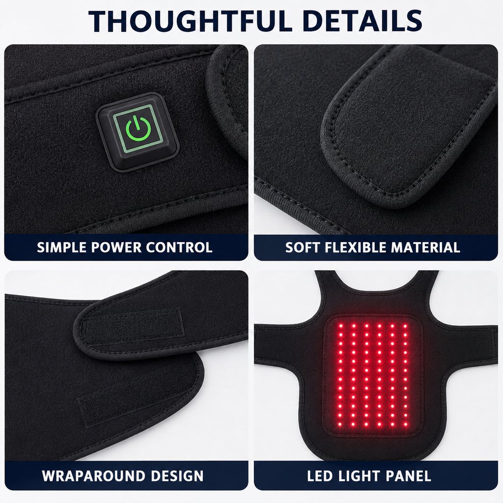 Pet Red Light Therapy Vest for Dogs & Cats – 660nm + 850nm Near-Infrared for Back, Hip, Joint & Muscle Comfort – USB or Rechargeable