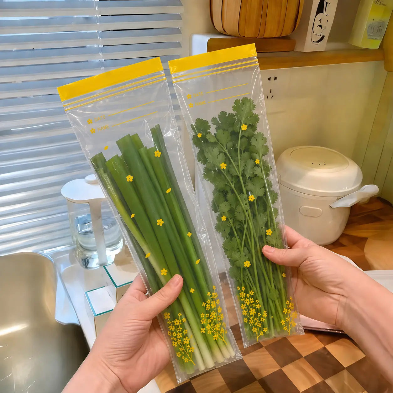 15-Pack Reusable Produce Storage Bags – Double-Seal Fridge Organizer Pouches