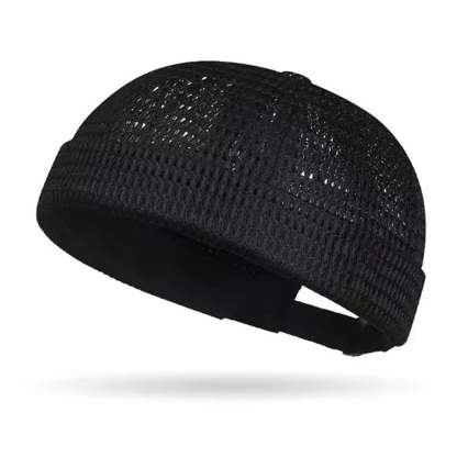 Men’s Breathable Brimless Docker Hat – Lightweight Mesh Skull Cap for Summer Outdoor Wear