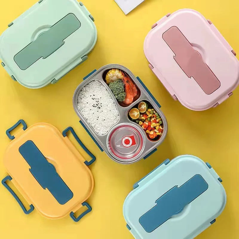 Lunch Box with Insulated Design and Stainless Steel Compartments