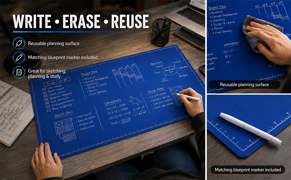 The Blueprint Deskmat Includes The Blueprint Marker