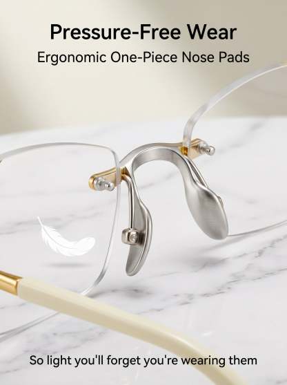 High-End Titanium Alloy Frameless Reading Glasses With Beveled Edges