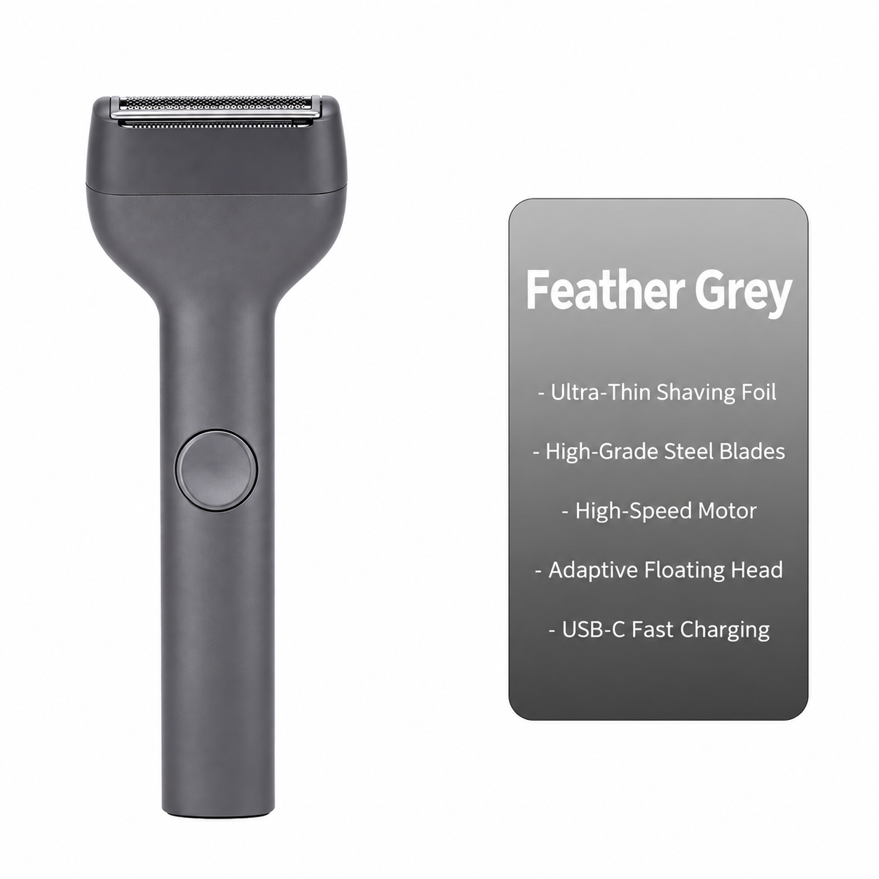 Men’s 3-Head Foil Shaver – Rechargeable Type-C Electric Razor with IPX6 Rinse-Clean Design