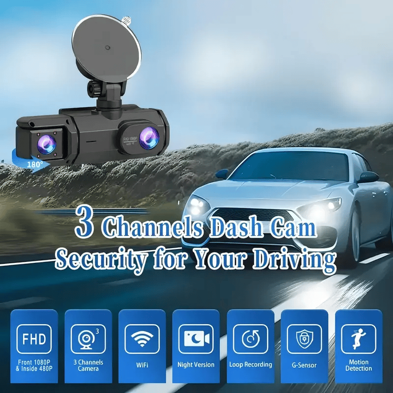 Full View Car Dashcam System(The product does not include a memory card.)