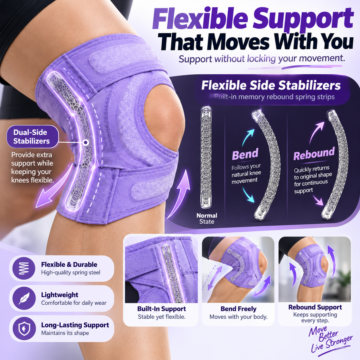 Adjustable Open-Patella Knee Support Brace – Flexible Stabilizers & Custom Compression