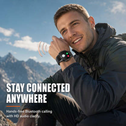 Outdoor Smartwatch – Rugged, LED Flashlight & Bluetooth Calling – For Sports, Fitness & Adventure