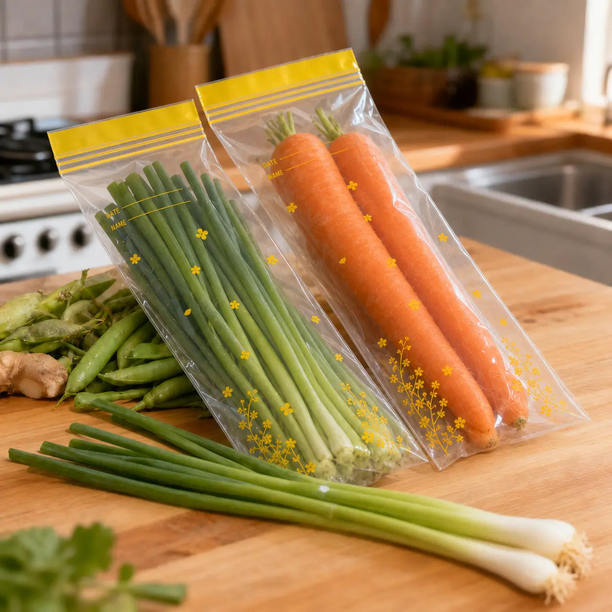 15-Pack Reusable Produce Storage Bags – Double-Seal Fridge Organizer Pouches