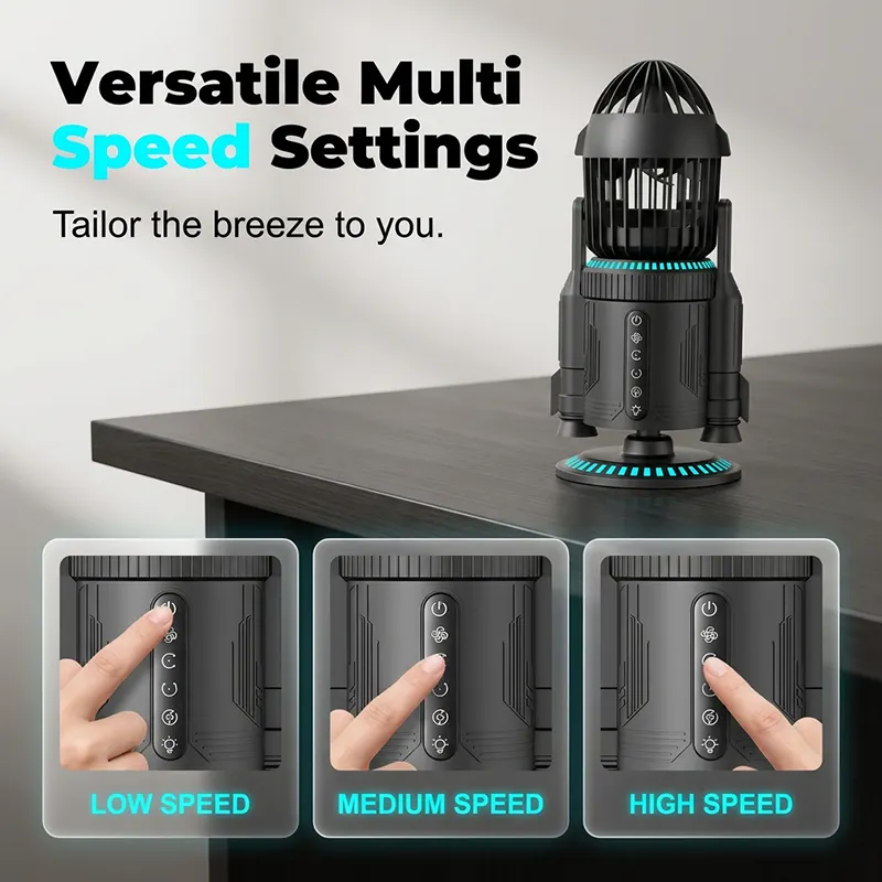 Rocket-Shaped Desk Fan