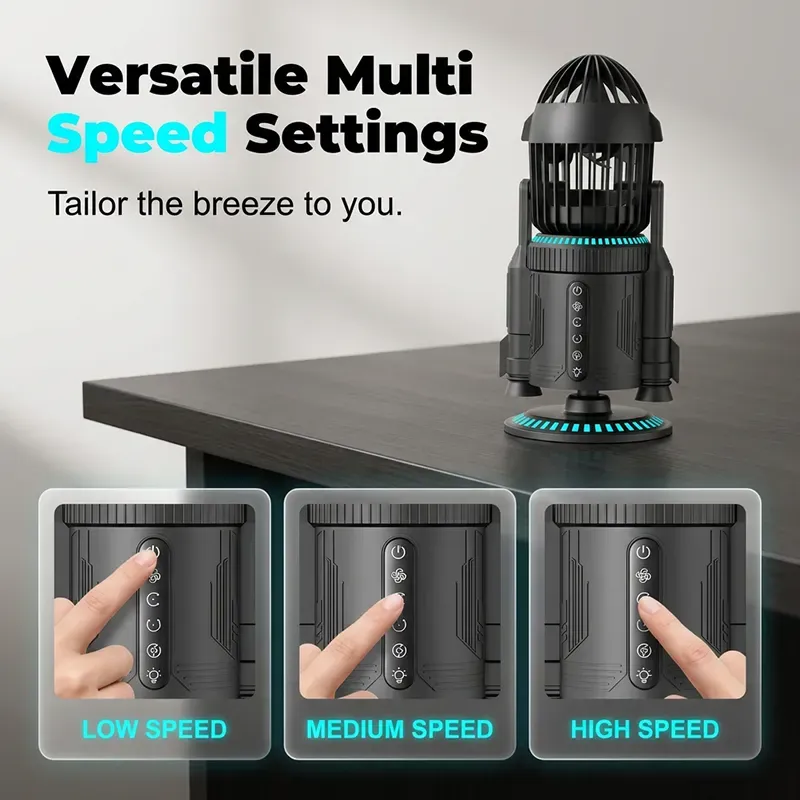 Rocket-Shaped Desk Fan