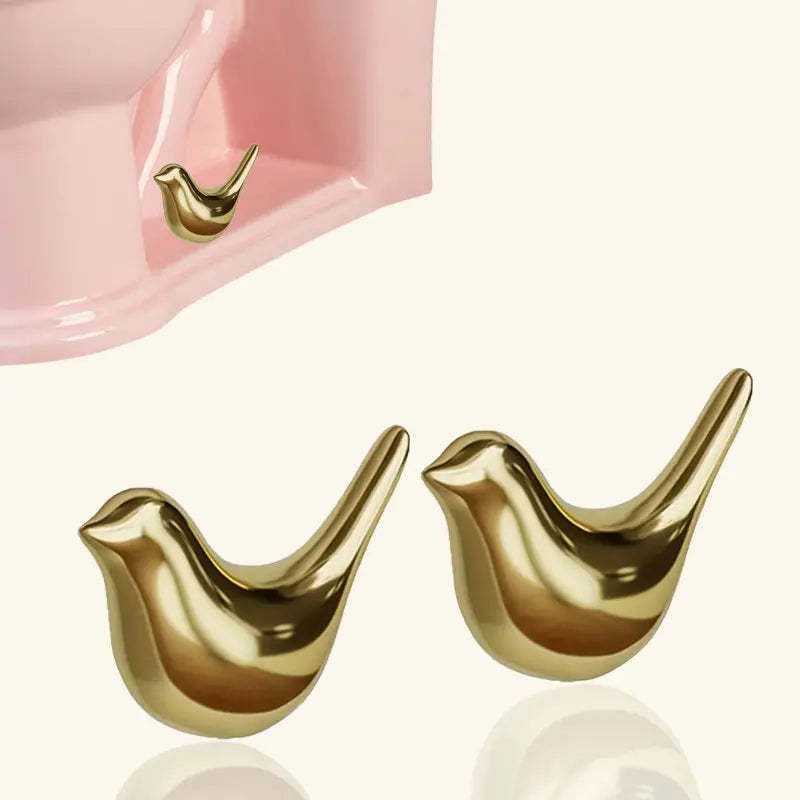 2 Pcs Ceramic Bird Toilet Floor Bolt Caps