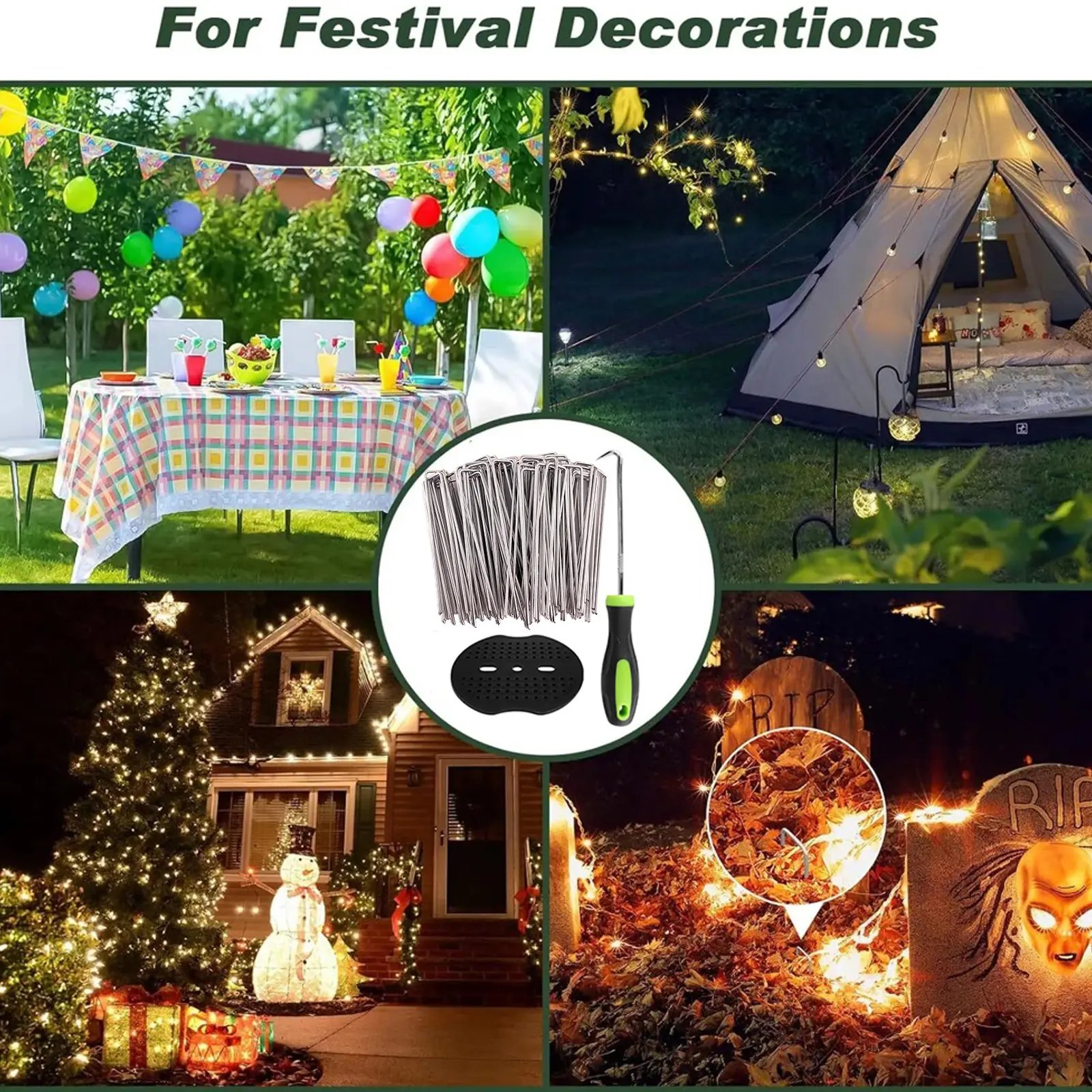 Galvanized Landscape Staples – Heavy Duty Garden Stakes for Weed Barrier & Irrigation