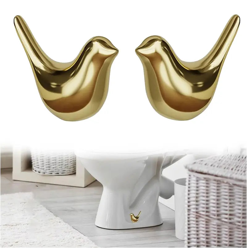 2 Pcs Ceramic Bird Toilet Floor Bolt Caps