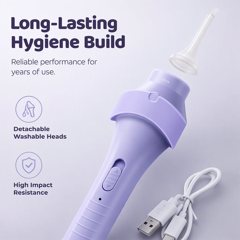 LED Ear Wax Vacuum Cleaner with 65 kPa Suction & Washable Silicone Tips