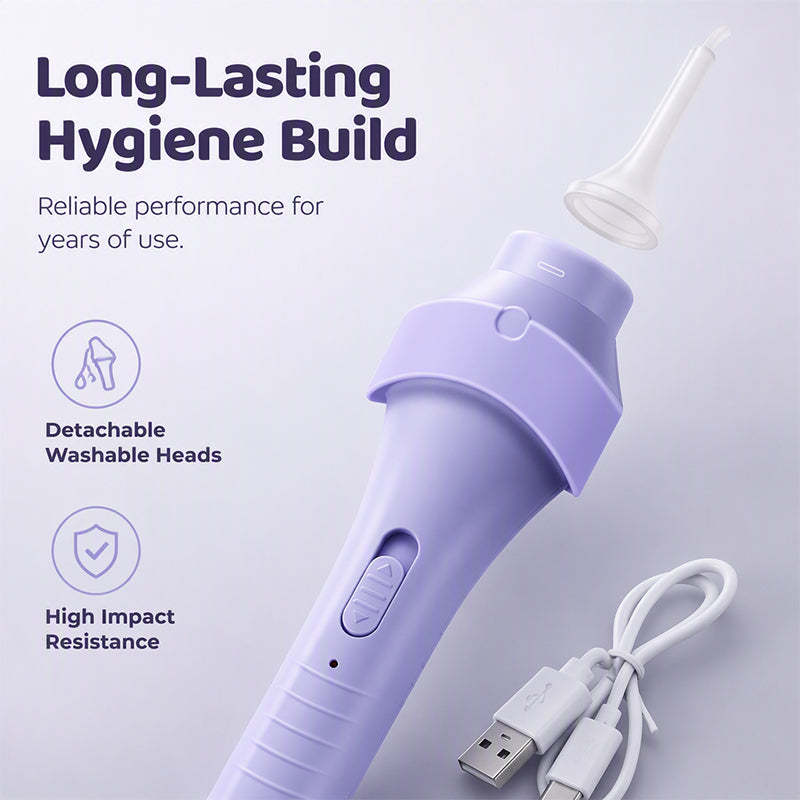 LED Ear Wax Vacuum Cleaner with 65 kPa Suction & Washable Silicone Tips