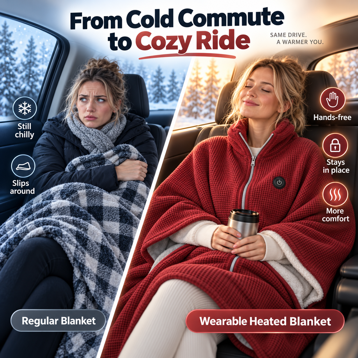 Wearable heated blanket comfort comparison