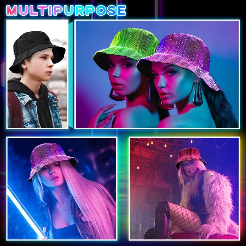 Glowing Fiber Optic Bucket Hat | Light Up the Night