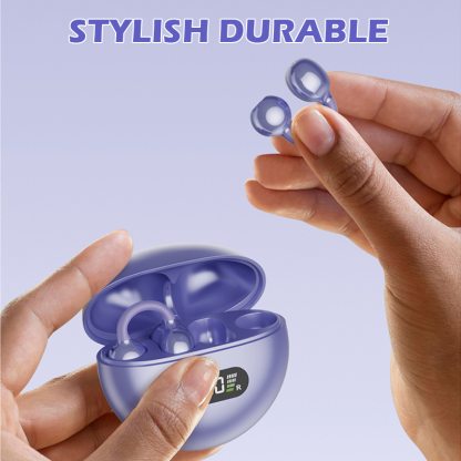 Open-Ear Clip-On Bluetooth Earbuds – All-Day Comfort, Immersive Sound, Leakage Control, 8-10h Battery, Touch Control