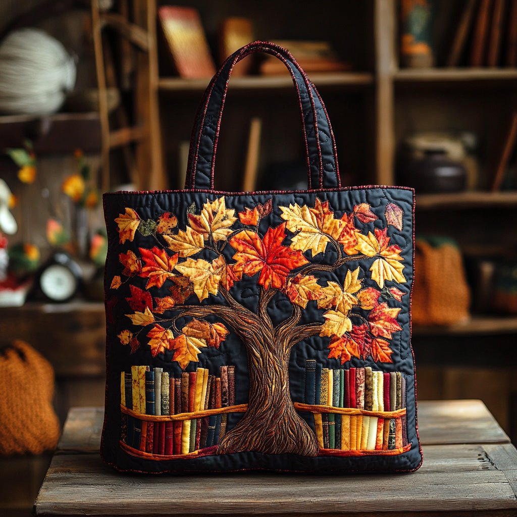 Story Tree Quilted Tote Bag