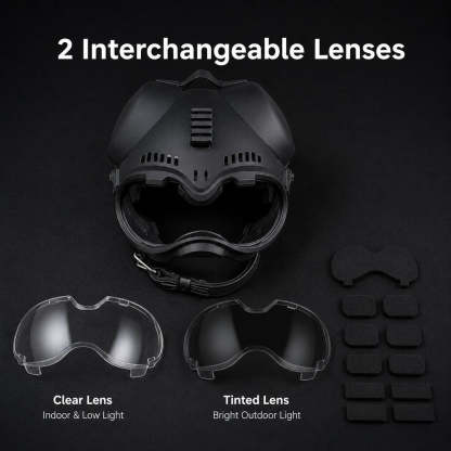 K9 Tactical-Style Dog Helmet with Goggles for Hiking & Outdoor Training - Helps Shield Eyes from Wind, Dust & Trail Debris
