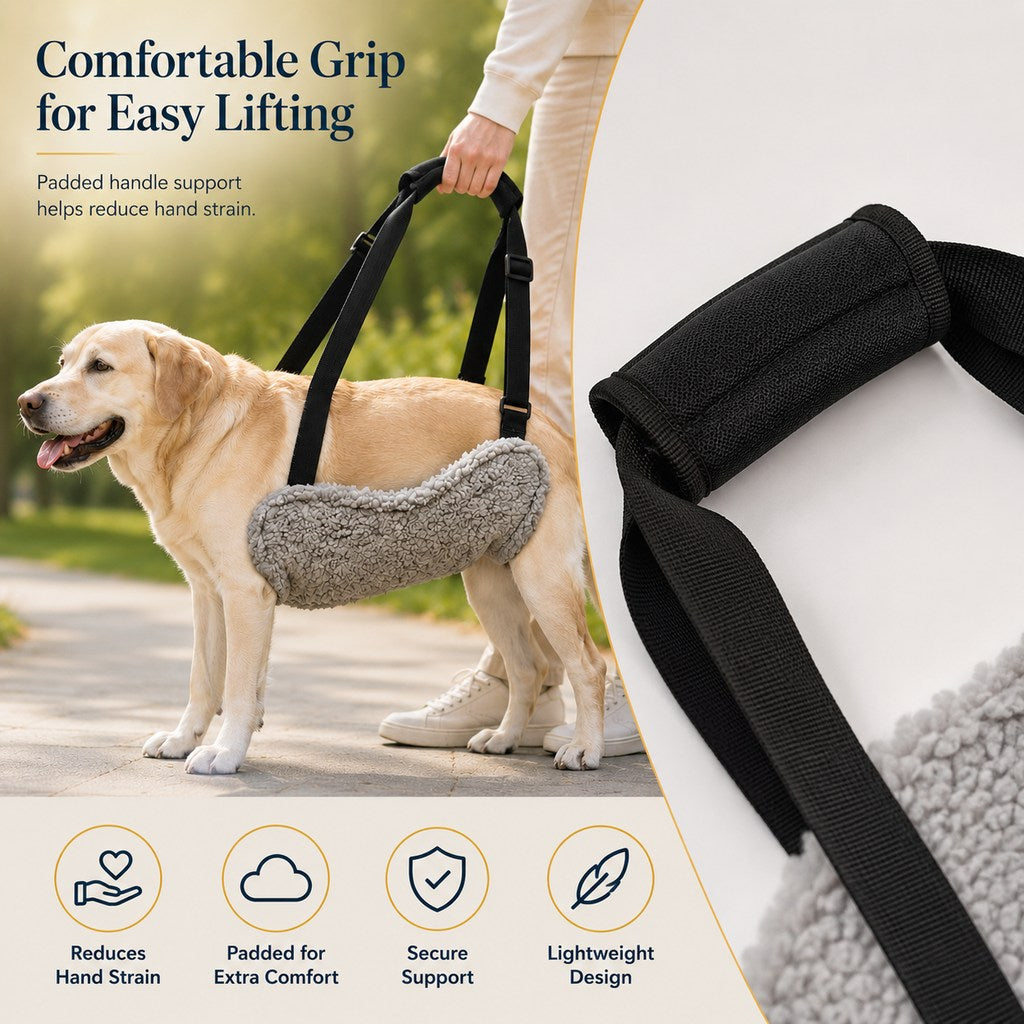 Dog Lift Support Sling for Stairs & Walks - Adjustable Mobility Harness for Senior Dogs with Weak Legs