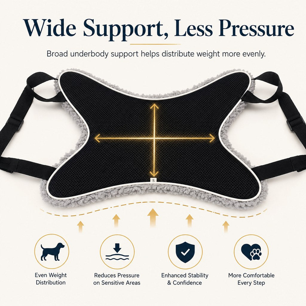 Dog Lift Support Sling for Stairs & Walks - Adjustable Mobility Harness for Senior Dogs with Weak Legs