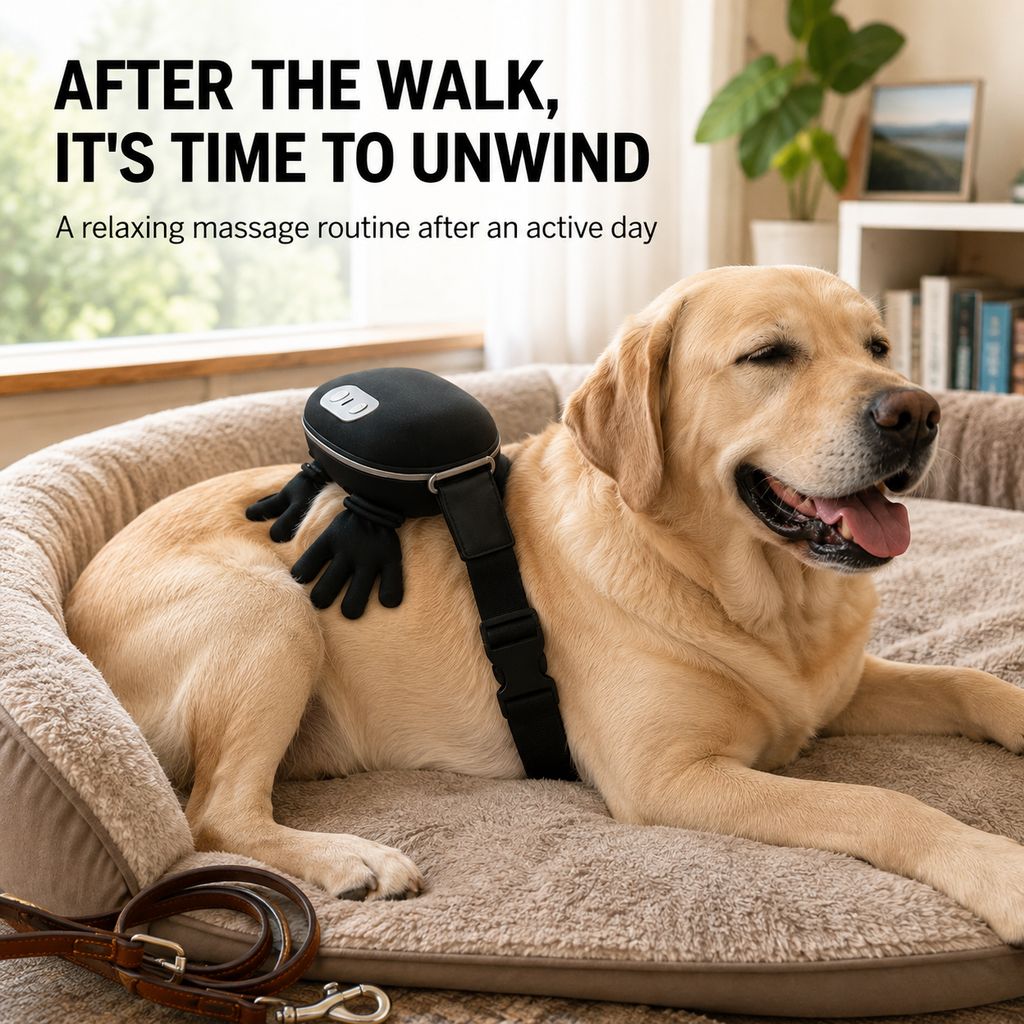Hands-Free Dog Massager with Heat – Bionic Kneading for Post-Walk Relaxation & Everyday Comfort