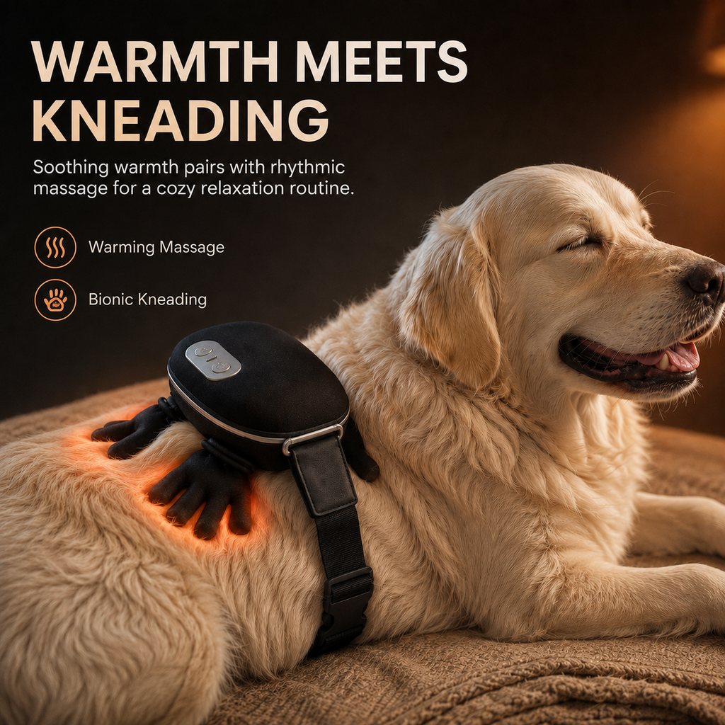 Hands-Free Dog Massager with Heat – Bionic Kneading for Post-Walk Relaxation & Everyday Comfort