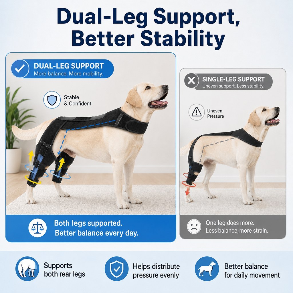 Dog Rear Leg Support Harness for Senior Dogs - Dual Hind Leg Mobility Aid for Walking & Standing