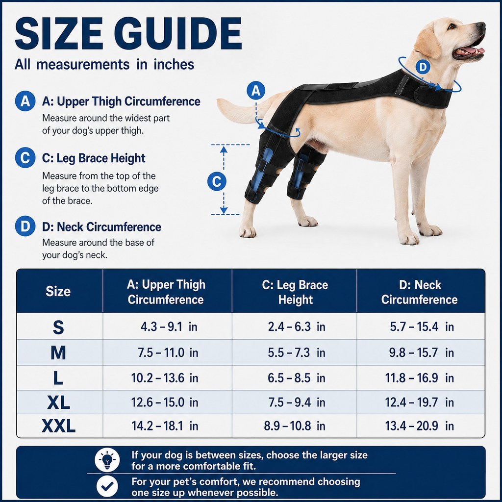 Dog Rear Leg Support Harness for Senior Dogs - Dual Hind Leg Mobility Aid for Walking & Standing