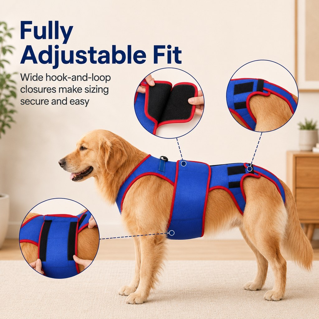 Dog Spine Support Vest for Senior & Recovery Dogs - Adjustable Back Support for Walking & Daily Mobility