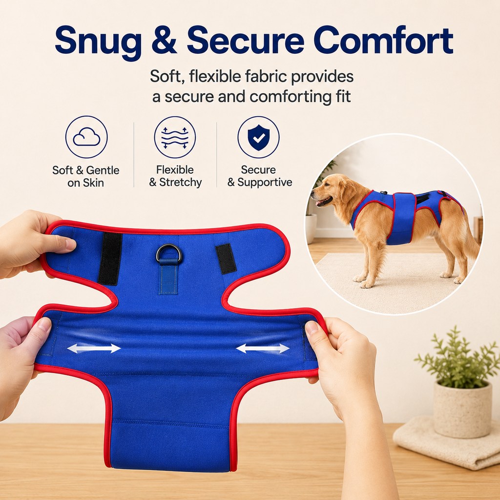 Dog Spine Support Vest for Senior & Recovery Dogs - Adjustable Back Support for Walking & Daily Mobility