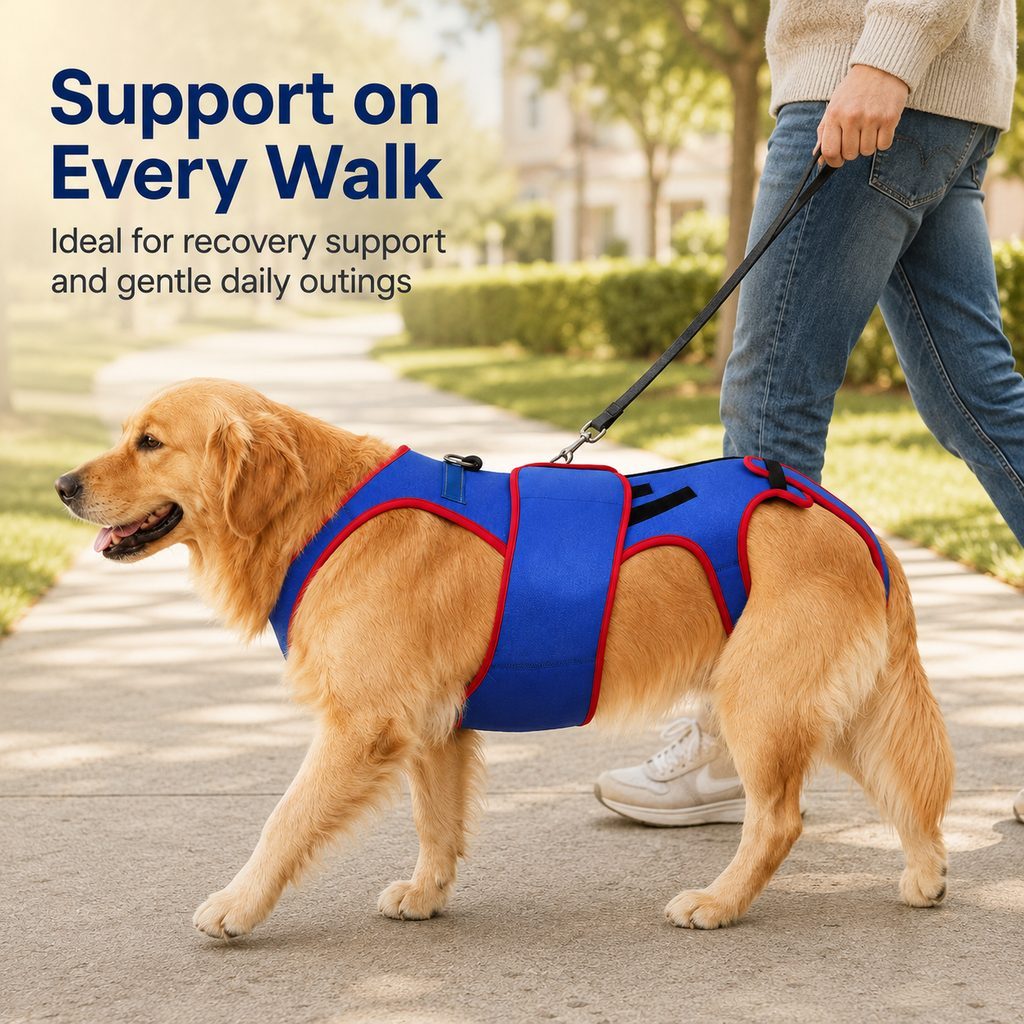 Dog Spine Support Vest for Senior & Recovery Dogs - Adjustable Back Support for Walking & Daily Mobility