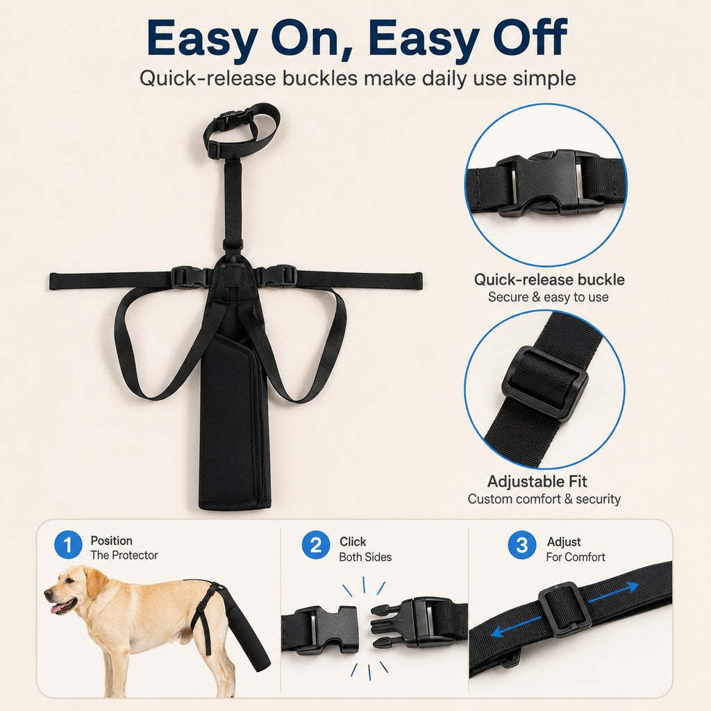 Adjustable Dog Tail Protector for Recovery & Daily Walks - Padded Guard for Sensitive Tails