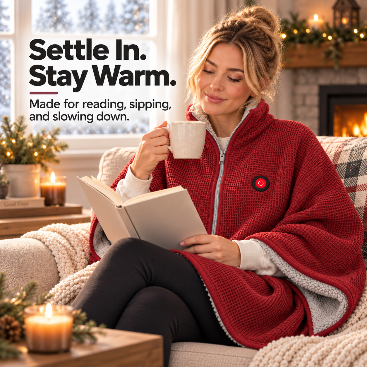 Wearable heated blanket lifestyle photo