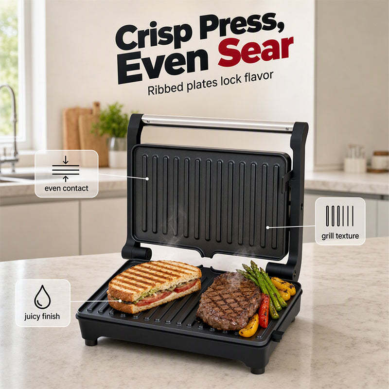 180° Flat Panini Press Grill & Electric Sandwich Maker
